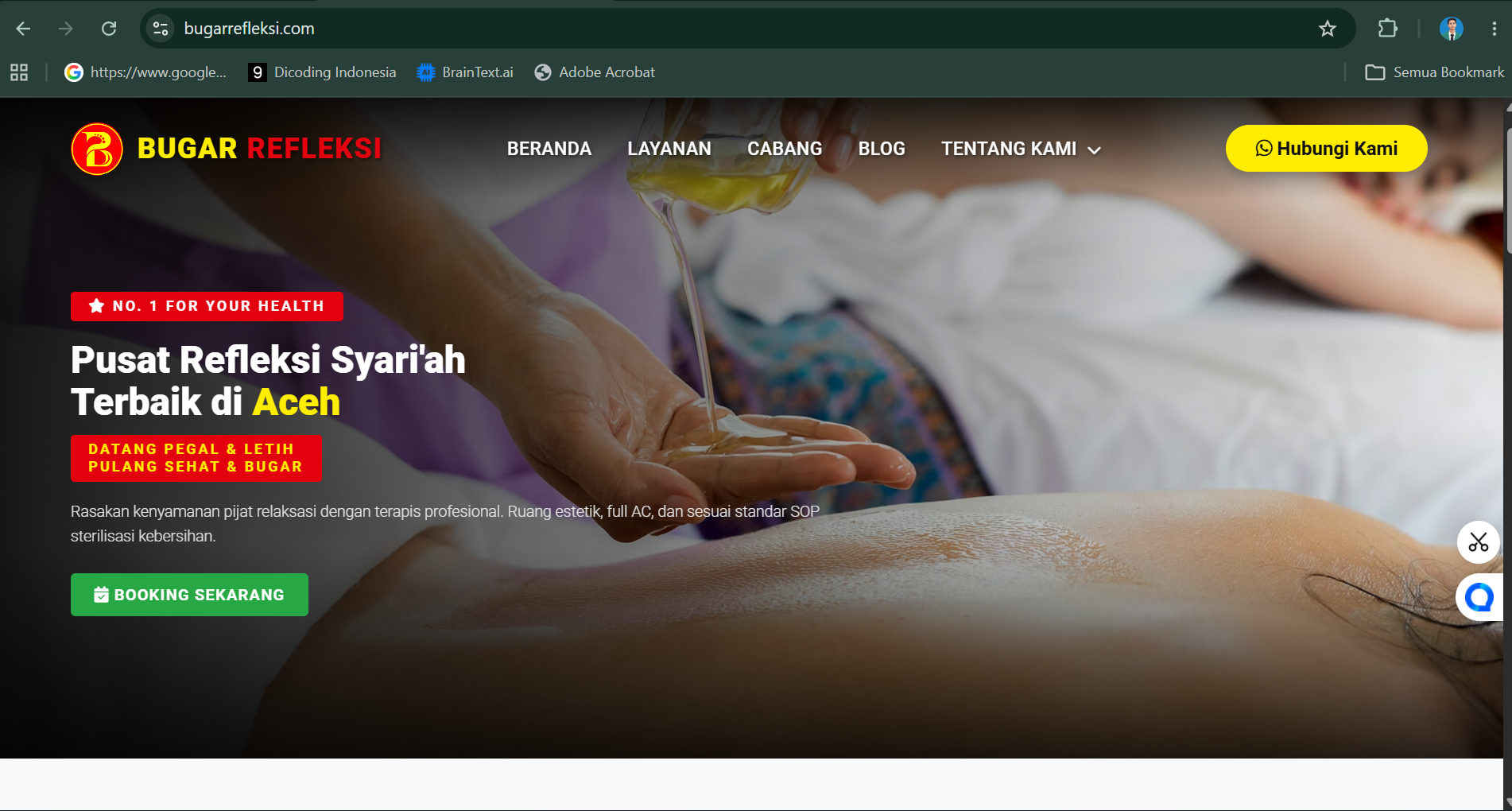 Company Profil + Sistem Booking Bugar Refleksi